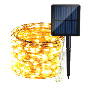 充电挂大树树上装饰灯太阳能彩灯七彩闪烁星星灯铜线灯串户外防水