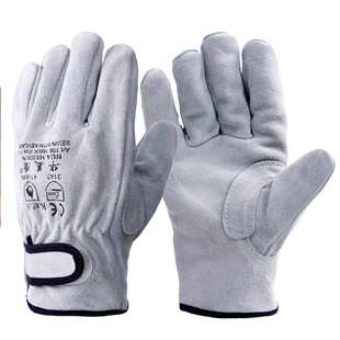 华美盾短款牛皮电焊手套焊工氩弧焊焊接耐磨隔热防烫加厚劳保手套