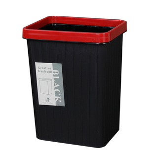 垃圾桶大号方形简约时尚家用网红客厅厨房酒店收纳筒无盖压圈木纹