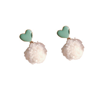 秋冬款毛毛球长款气质耳环百搭极简网红个性绒球耳坠无耳洞耳夹钉