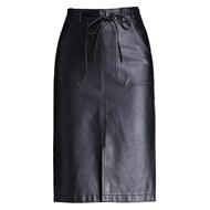 皮裙半身裙女秋冬款中长显瘦高腰