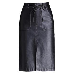 皮裙女2025新款开叉中长款高腰PU秋冬显瘦包臀裙半身裙百搭一步裙