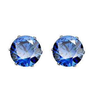 蓝色男士耳环潮流个性男款黑钻石耳饰女设计感小众高级感痞帅耳钉