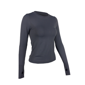 健身t恤女速干健身服女瑜伽速干上衣女运动上衣速干健身长袖T恤春