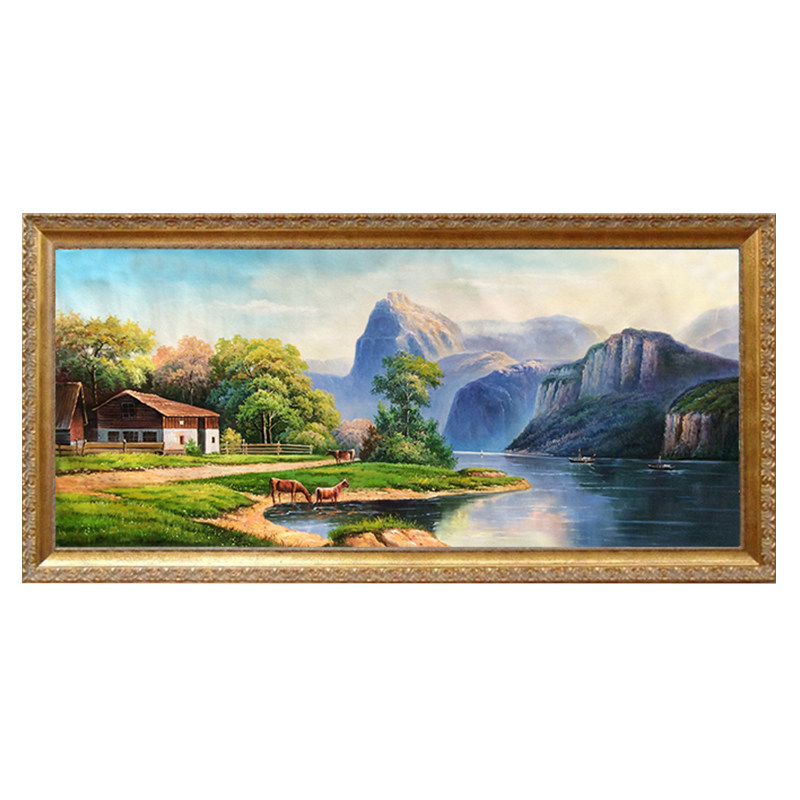 餐厅欧式风招财立体纯手绘油画