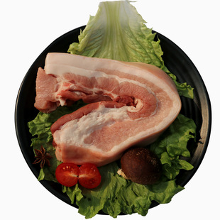 安心猪带皮五花肉 无抗慢养粮食猪 精五花 层次分明 急冻锁鲜500g