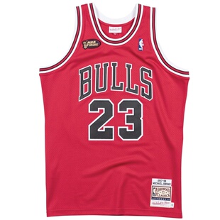 Mitchell&ness芝加哥公牛迈克尔乔丹97-98总决赛au球员版刺绣球衣