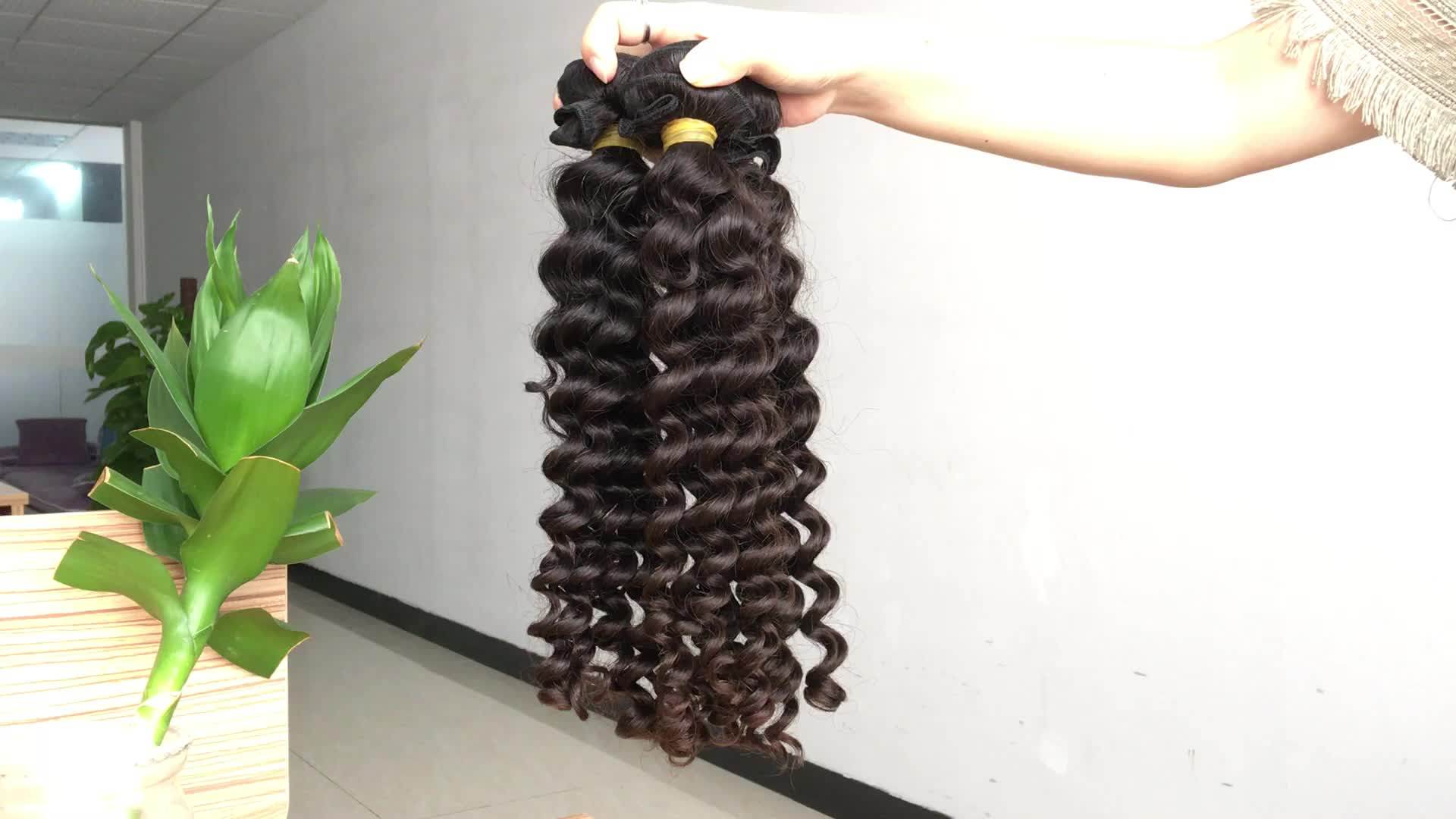 Virgin Peruvian Deep Wave Bundles With Closure In Dubai Hair Extensions