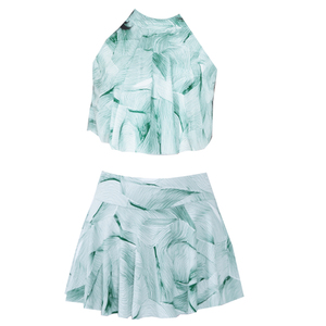 泳衣女夏分体裙式气质露肩平角小胸性感显瘦学生保守海边度假泳装