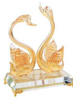 电视柜新居乔迁结婚礼物水晶天鹅