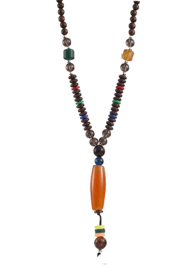 复古挂饰玛瑙时尚风长款毛衣链