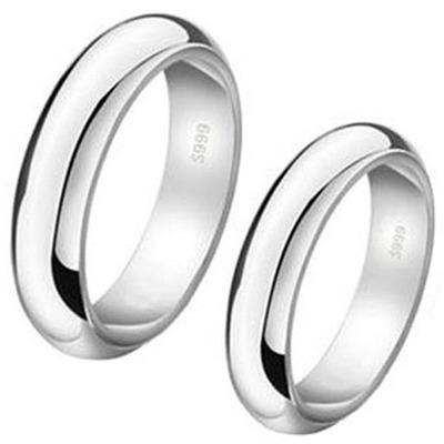 纯银手工光面食指情侣对戒