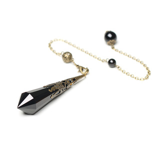 灵摆吊坠复古天然水晶黑曜石项链天使之泪饰品情侣