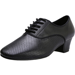 牛皮跳舞鞋男士春秋季室外拉丁伦巴舞鞋交谊舞软底摩登广场休闲鞋