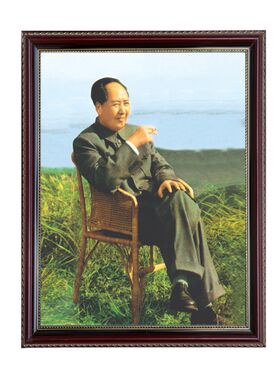 毛主席有框中堂风伟人修饰墙画