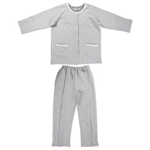 秋冬透析保暖上衣女袖子开口病号服 锁骨骨折专用衣服夹棉护理服