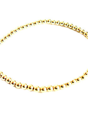 14k金配饰夏季3mm光面圆珠手链