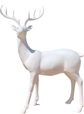 白鹿庭院草坪仿真玻璃钢园林景观