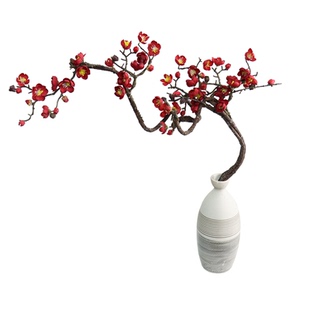 中式仿真梅花傲骨腊梅陶瓷花瓶玄关摆件客厅假花摆设餐桌花束装饰