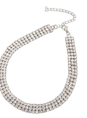 欧美风复古水钻短款项圈锁骨链