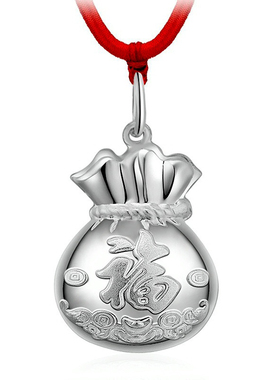 钱袋招财纳福精品银饰包邮吊坠