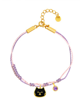 thisness喵星球纯银镀金手链编绳