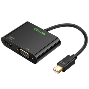 迷你mini dp转hdmi/vga主动式转换器dvi笔记本macbook连接显示器投影仪适用微软surfacepro苹果电脑雷电接口