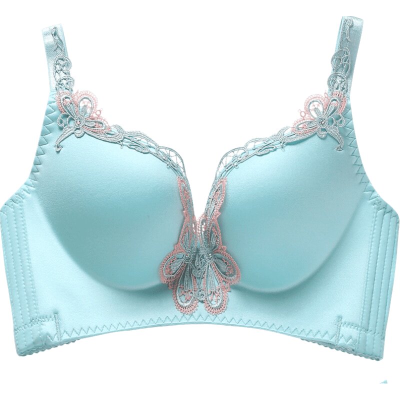 小胸厚薄无痕聚拢无钢圈调整型薄杯收副乳胸性感内衣奶罩透气文胸
