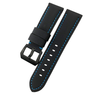 YGB尼龙真皮碳纤维表带适用沛纳海441胖大海pam01661VS厂24 26mm