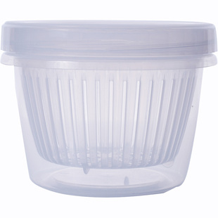 日本进口葱花收纳保鲜盒厨房葱花姜蒜保鲜盒密封盒冰箱塑料沥水盒