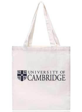 剑桥大学帆布袋 Cambridge购物帆布包纪念品环保手提袋女中号拉链