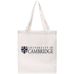 剑桥大学帆布袋 Cambridge购物帆布包纪念品环保手提袋女中号拉链