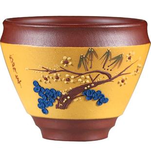 宜兴紫砂品茗杯主人杯单杯大号功夫茶杯茶具家用加厚纯手工泡茶