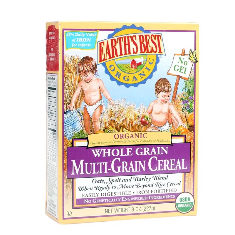 海淘Earth's best地球最米粉好米糊三段3段混合谷物高铁 宝宝辅食