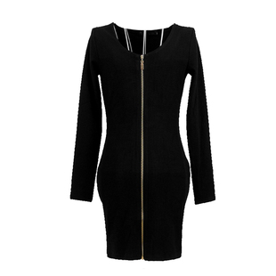 盈可人新款大码拉链职业装性感时尚修身打底连衣裙心机包臀裙