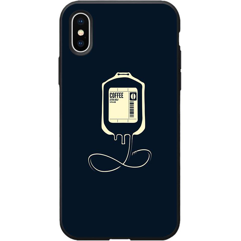 原创咖啡点滴适用iPhone16/12/13/14玻璃7/8苹果15Pro手机壳XR磨砂XsMax华为荣耀OPPO小米VIVO安卓保护套软壳