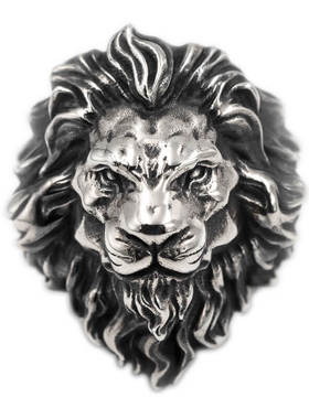 狮子座松岩925银狮子戒指原创男