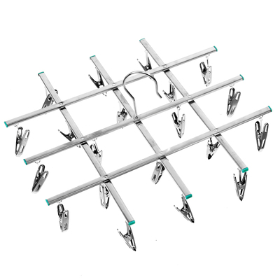 不锈钢折叠晒袜架20夹多夹多用架