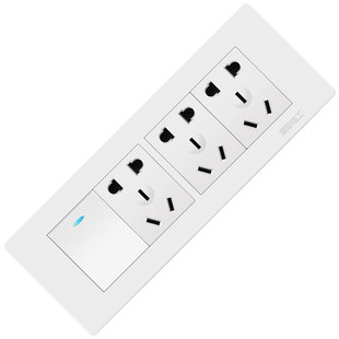 【四位一开15孔】国际电工墙壁开关插座面板118型一开双带九孔