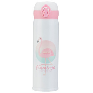 定制韩版火烈鸟弹跳盖保温杯时尚男女学生饮水杯车载直身杯礼品杯