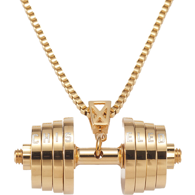 美国CHISELED麒司特 钛钢组装哑铃项链 男女情侣款 哑铃可拆卸