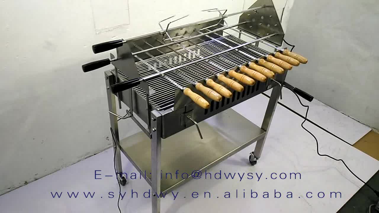 Chariot Barbecue Au Charbon De Bois Grec Brésilien Broche Chariot Barbecue Au Charbon De Bois Grec Brésilien Broche
