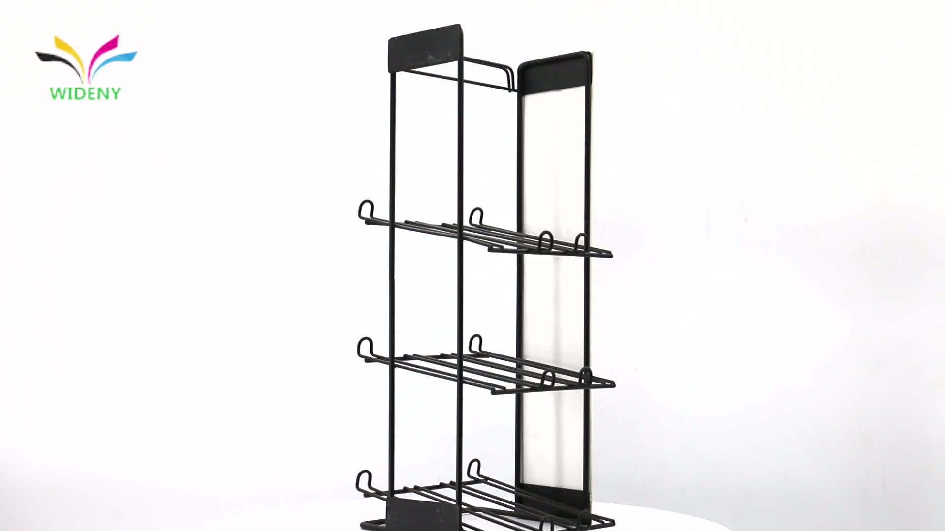 Sturdy 2 Pockets Retail Store Metal Wire Magazine Accessories Display