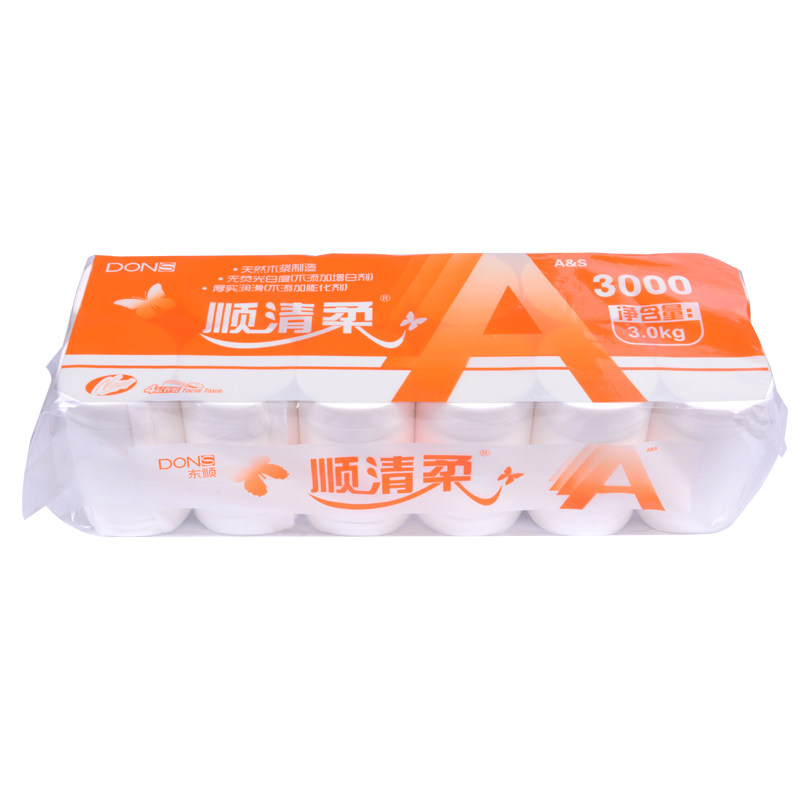 顺清柔卫生纸3kg2提装厕纸家用