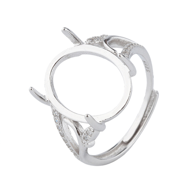 戒指托S925纯银活口镶嵌戒指