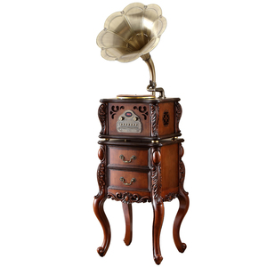 高档大喇叭留声机复古黑胶唱片机LP音响老式欧式电唱机蓝牙音箱