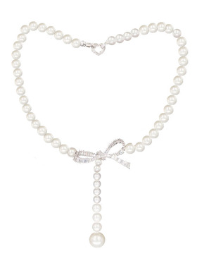 日韩名媛气质蝴蝶结方贝珠高档