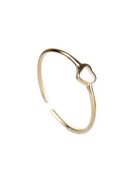 纯银桃心形开口可调节戒指