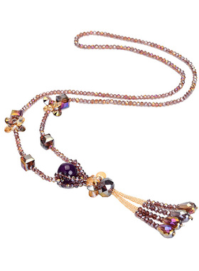 天然玛瑙流苏水晶串珠饰品项链