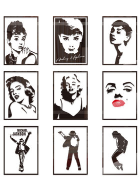 玛丽莲简约现代风亚克力墙贴画